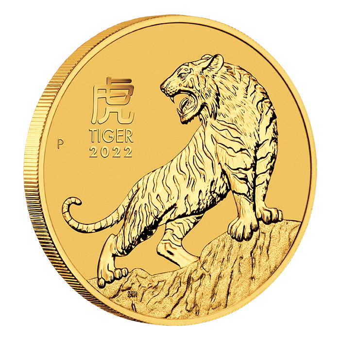 2022 1/2 oz Australia Lunar Series III  Year of the Tiger .9999 Gold BU Coin Captain’s Chest Bullion