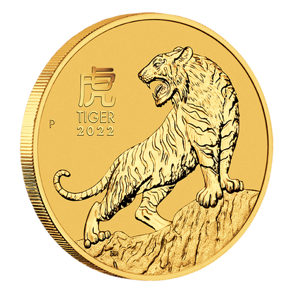 2022 1/2 oz Australia Lunar Series III  Year of the Tiger .9999 Gold BU Coin Captain’s Chest Bullion