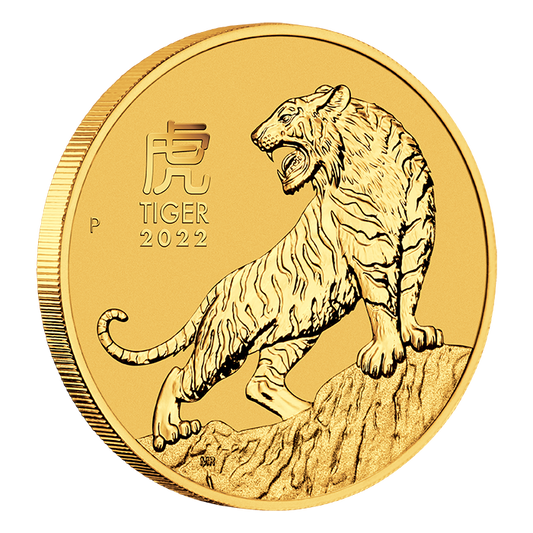 2022 1/2 oz Australia Lunar Series III  Year of the Tiger .9999 Gold BU Coin Captain’s Chest Bullion