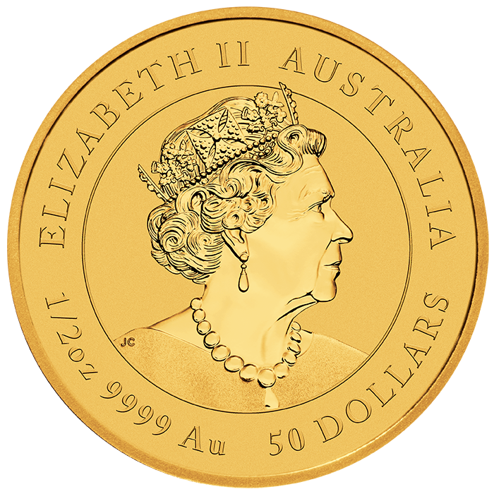 2022 1/2 oz Australia Lunar Series III  Year of the Tiger .9999 Gold BU Coin Captain’s Chest Bullion