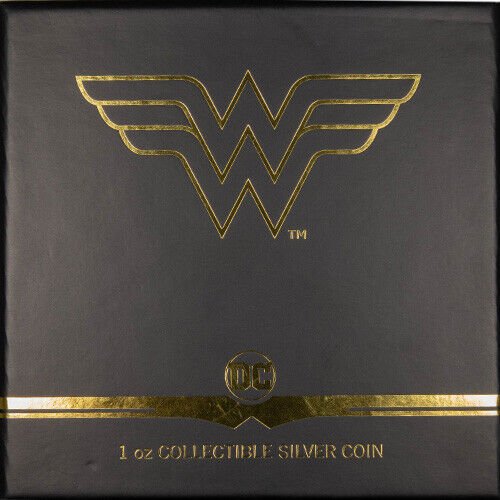 2022 1 oz Proof Colorized Niue Silver Wonder Woman Logo Coin (Box + CoA) Captain’s Chest Bullion