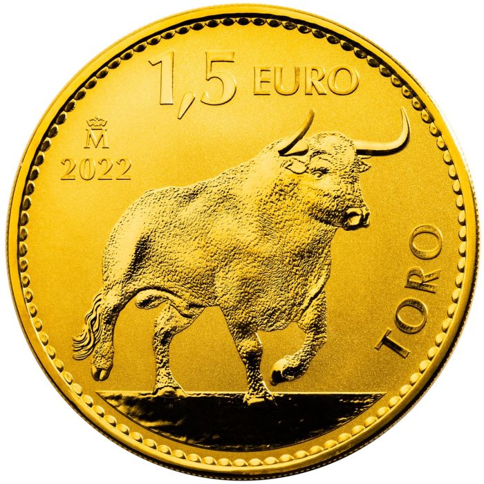 2022 1 oz Spain Bull .9999 Gold BU Coin Captain’s Chest Bullion