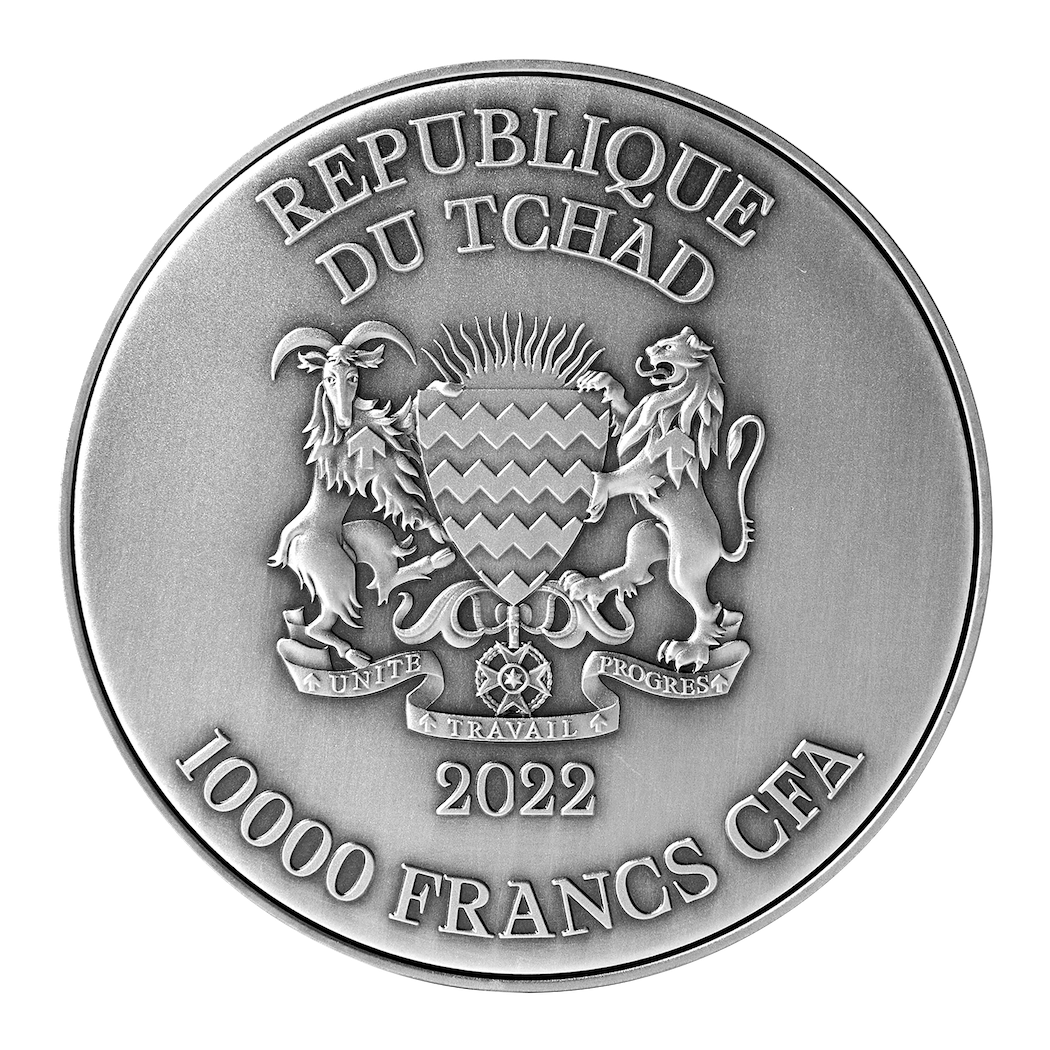 2022 Tchad The Dragon King of Four Seas Series – Ao Qin/ Vermillion Dragon 2 oz Silver Coin