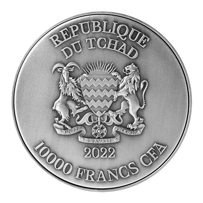 2022 Tchad The Dragon King of Four Seas Series – Ao Qin/ Vermillion Dragon 2 oz Silver Coin