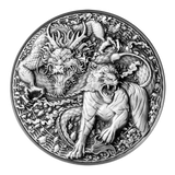 2022 Tokelau Chinese Dragon & Tiger 2 oz Silver Coin