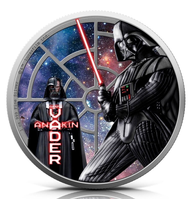 2022 Darth Vader Colorized & Glow Effect Niue 1ozt .999 Silver Coin Captain’s Chest Bullion