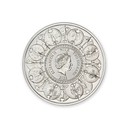 2022 Niue 2usd 1oz .999 Silver Molon Labe Type II Worldwide Mintage 1500 In Coinsafe Capsule Captain’s Chest Bullion