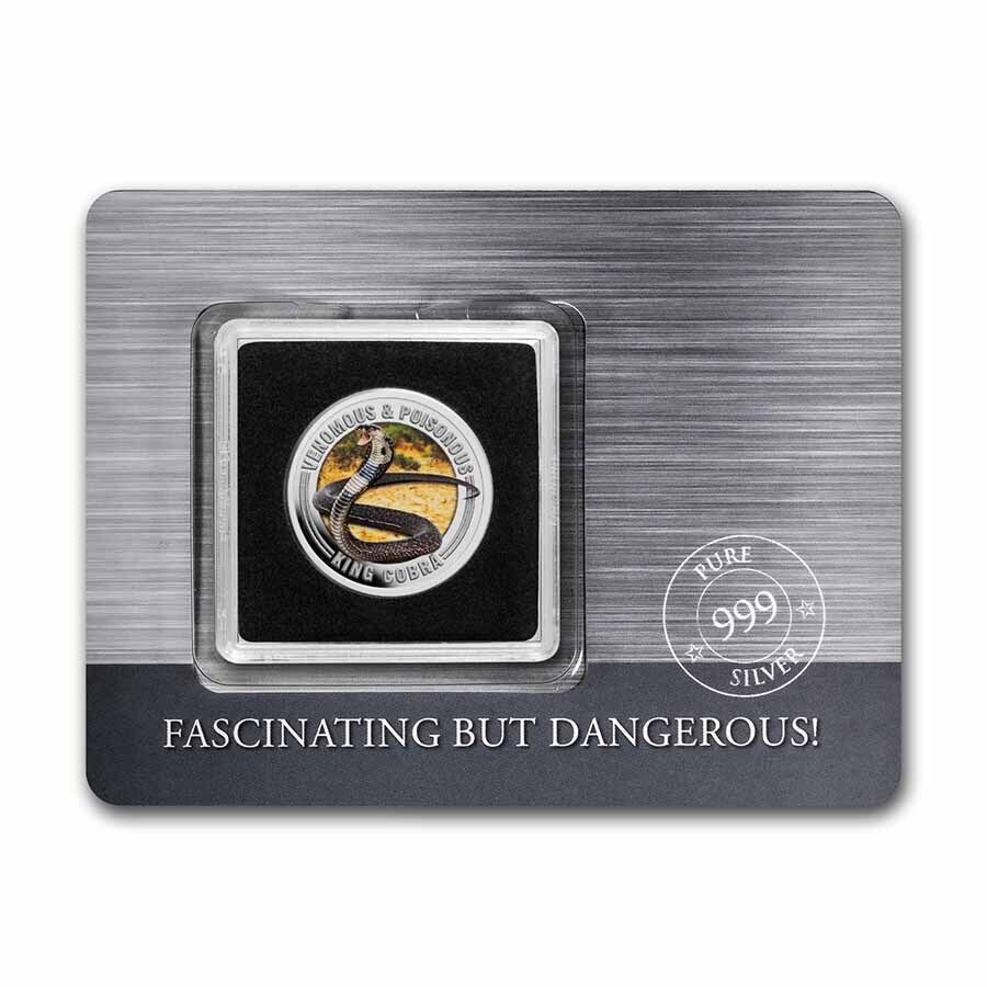 2022 Samoa Venomous & Poisonous King Cobra .5oz Silver Colorized Coin Captain’s Chest Bullion