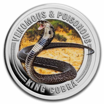 2022 Samoa Venomous & Poisonous King Cobra .5oz Silver Colorized Coin Captain’s Chest Bullion