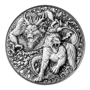 2022 Tokelau Chinese Dragon & Tiger 2 oz Silver Coin - Captain’s Chest Bullion