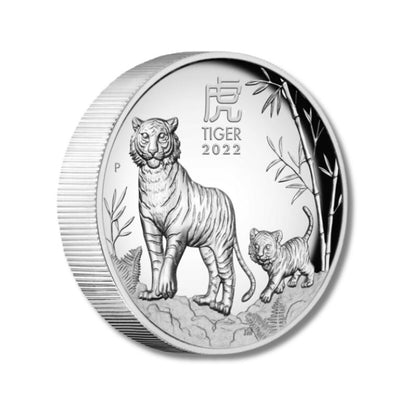 2022 Australian Lunar Series III Year of the Tiger 1oz Silver High Relief Proof Coin