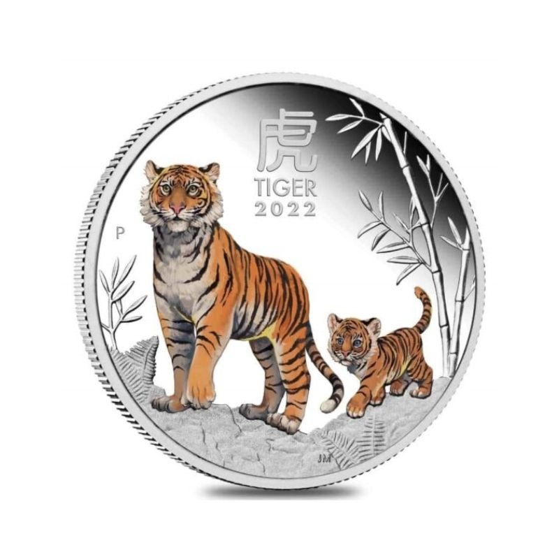 2022 Australian Lunar Year of the Tiger 1oz Silver Colored Coin NGC PF 70 UCAM