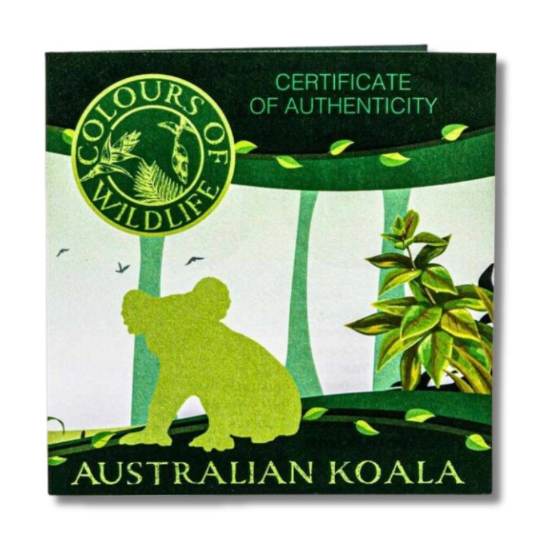 2022 Barbados Colours of Wildlife – Australian Koala 3oz Silver Antiqued Coin