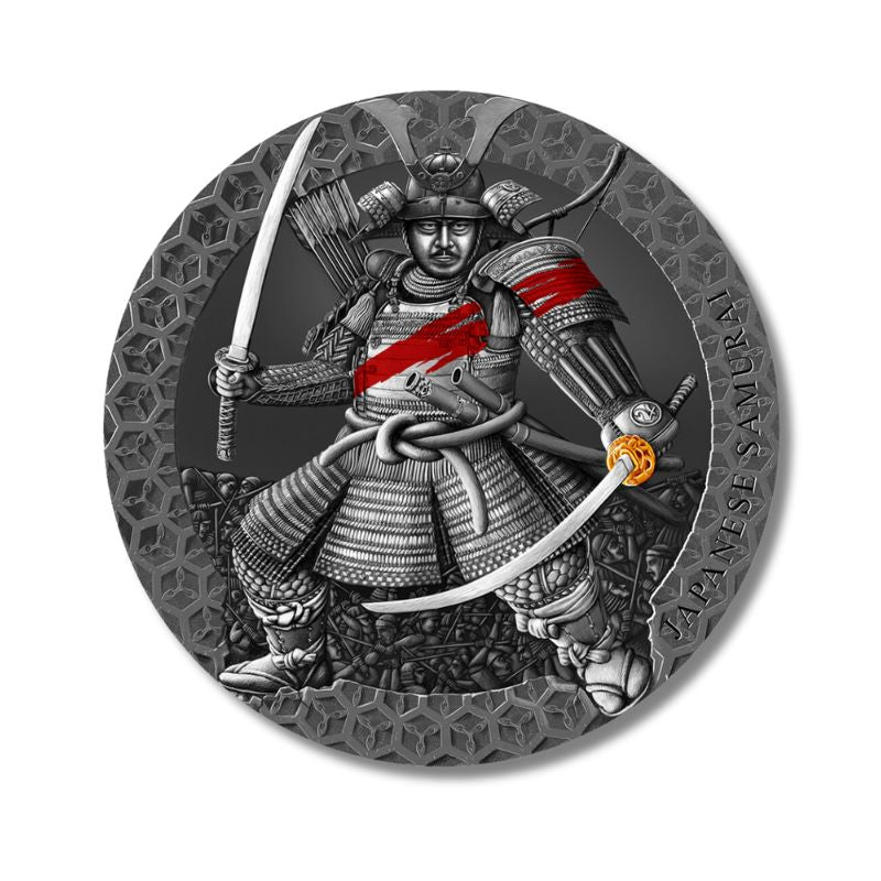 2022 Cameroon Legendary Warriors Japanese Samurai 3oz Silver Antique Finish Coin