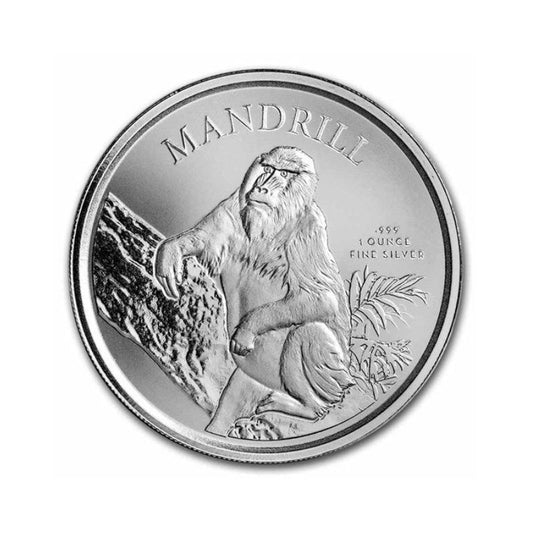 2022 Cameroon Mandrill Monkey Silver Coin – 1 Troy Ounce .999 Fine Silver
