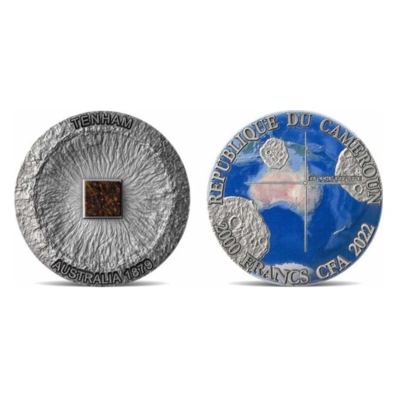 2022 Cameroon Meteorite Tenham 50g Silver Antiqued Coin