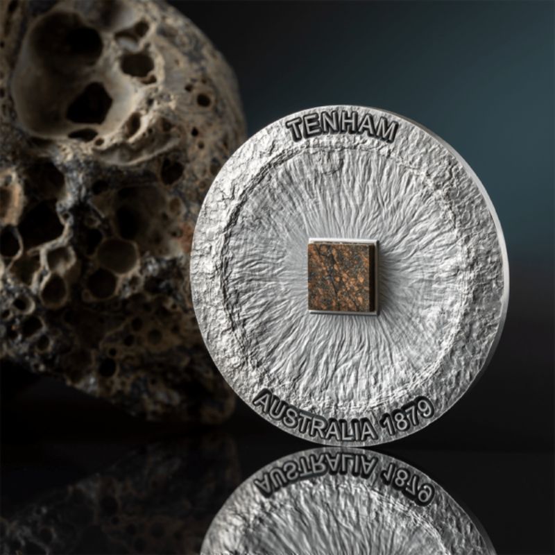 2022 Cameroon Meteorite Tenham 50g Silver Antiqued Coin