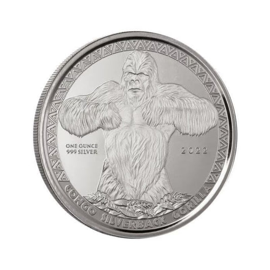 2022 Congo Silverback Gorilla – 1 Troy Ounce .999 Fine Silver