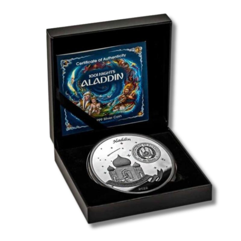 2022 Djibouti 1001 Nights Aladdin 5oz Silver Proof-Like Coin