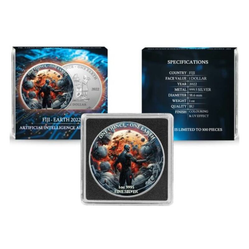 2022 Fiji Earth Artificial Intelligence Apocalypse 1oz Silver Coin