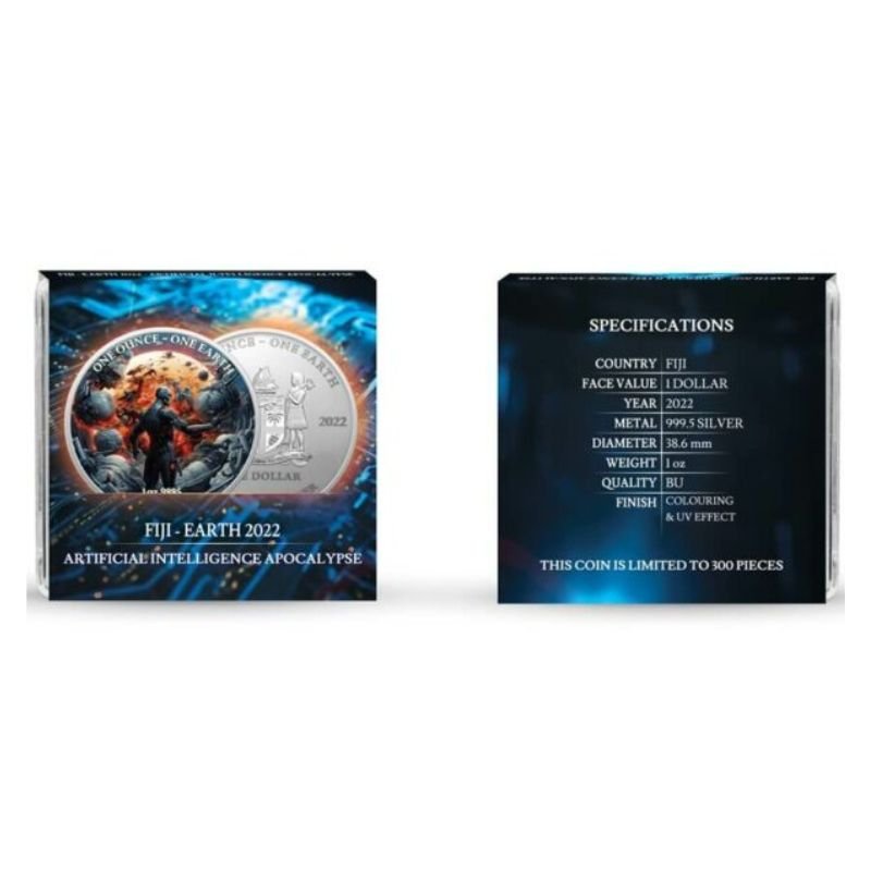 2022 Fiji Earth Artificial Intelligence Apocalypse 1oz Silver Coin