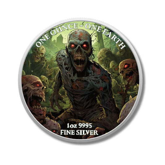 2022 Fiji One Earth Zombies Edition 1 oz Silver Coin