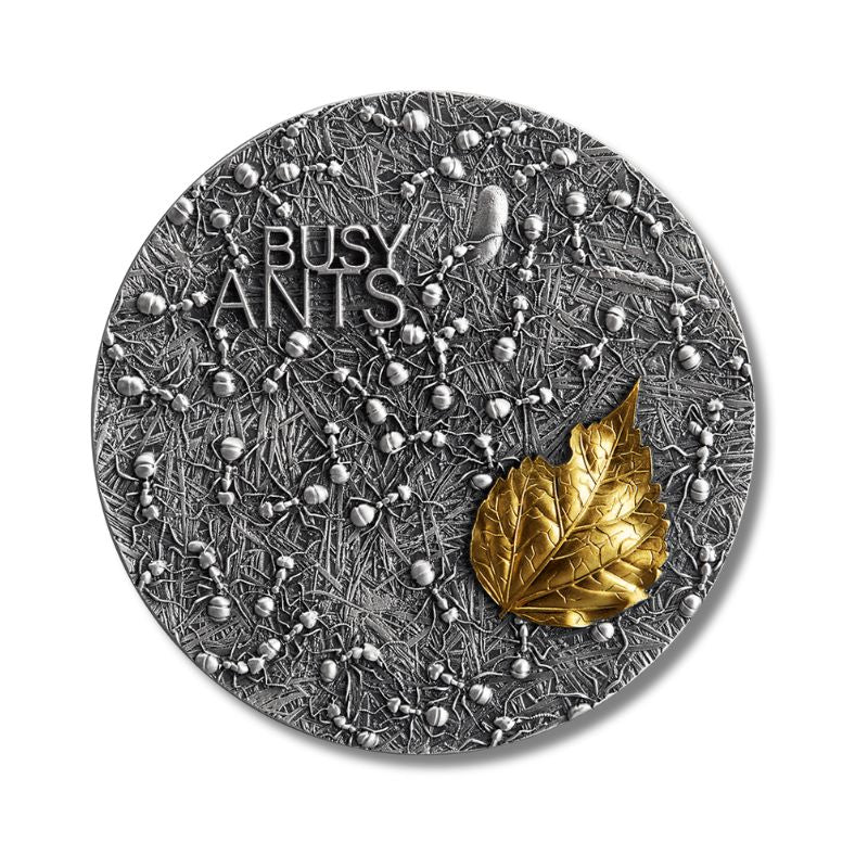 2022 Ghana Busy Ants 2oz Silver Antiqued Coin