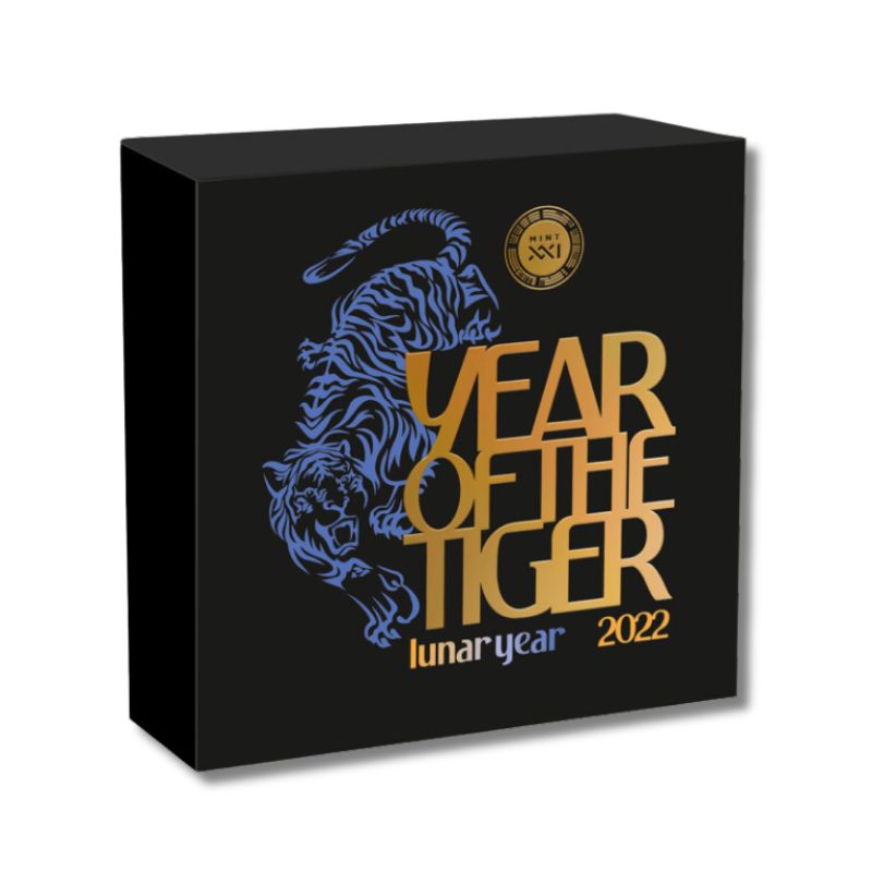 2022 Ghana Year of the Tiger 50 Gram Antique Finish Silver Coin
