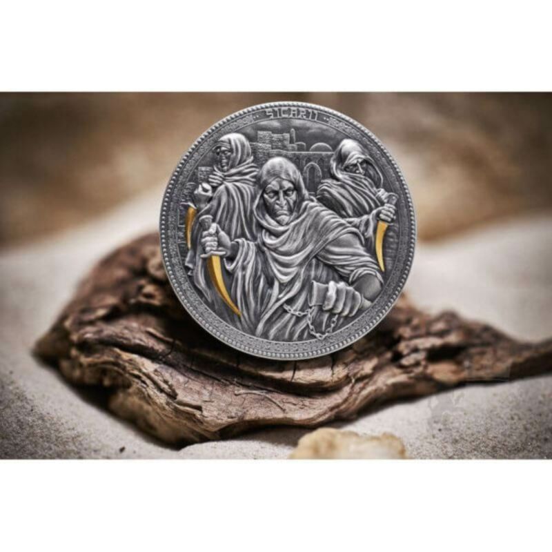 2022 Niue Assassins Sicarii 2oz Silver High Relief Antiqued Coin