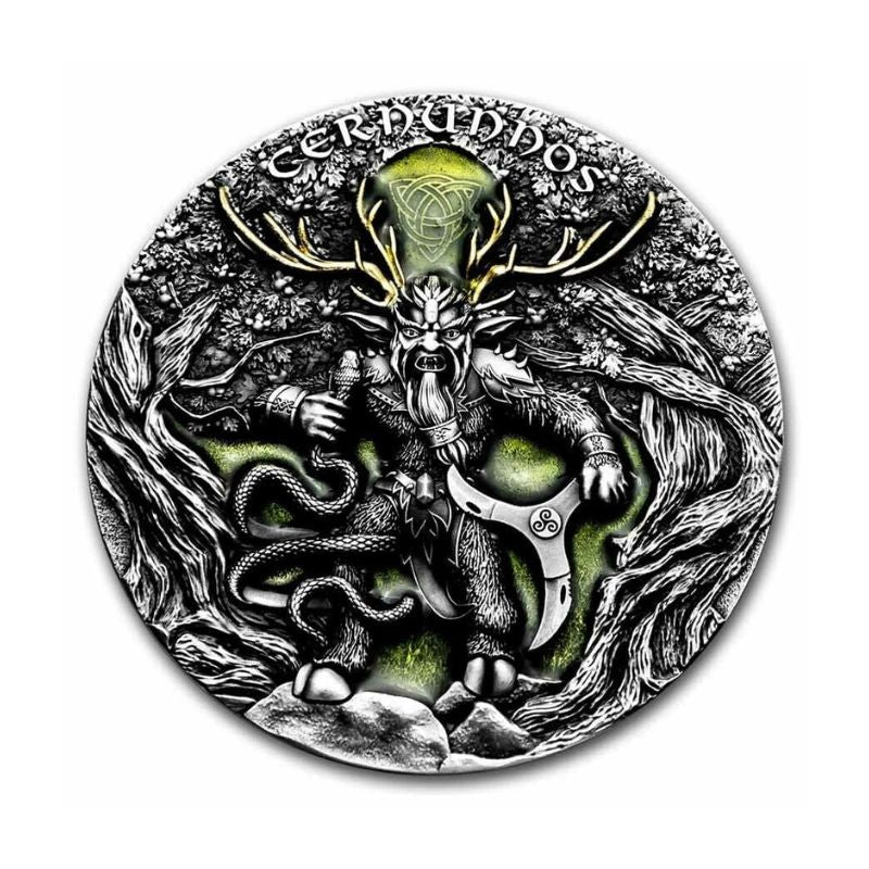 2022 Niue Cernunnos Antique Finish 2oz Silver Coin