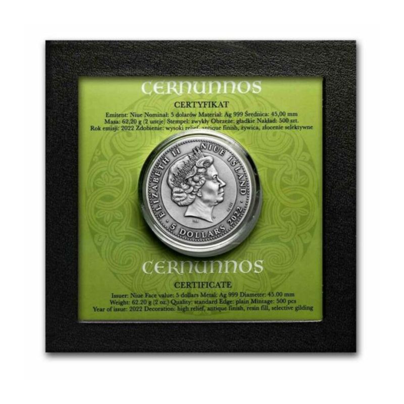 2022 Niue Cernunnos Antique Finish 2oz Silver Coin