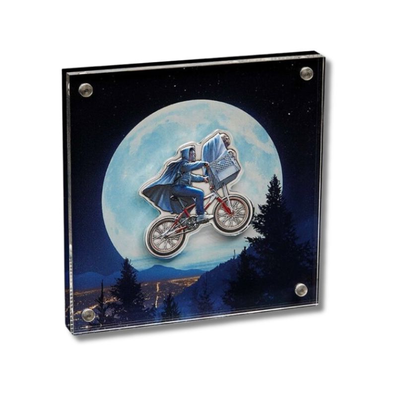 2022 Niue E.T. The Extra Terrestrial 40th Ann. 2oz Silver Bicycle Shaped Coin