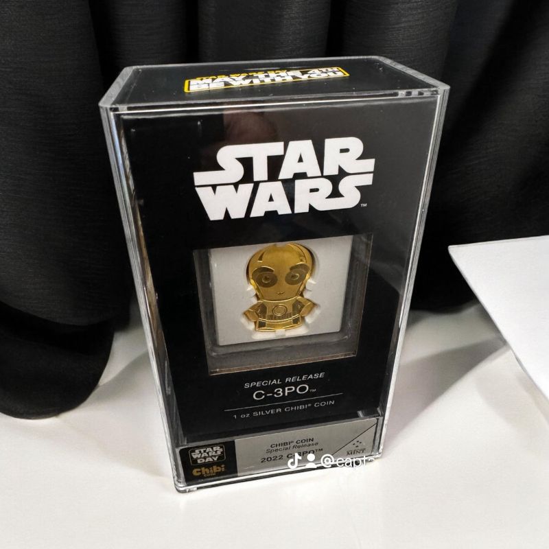 2022 Niue Star Wars C-3PO Chibi Coin - 1 oz Gold Gilded Silver Proof in Special Case.