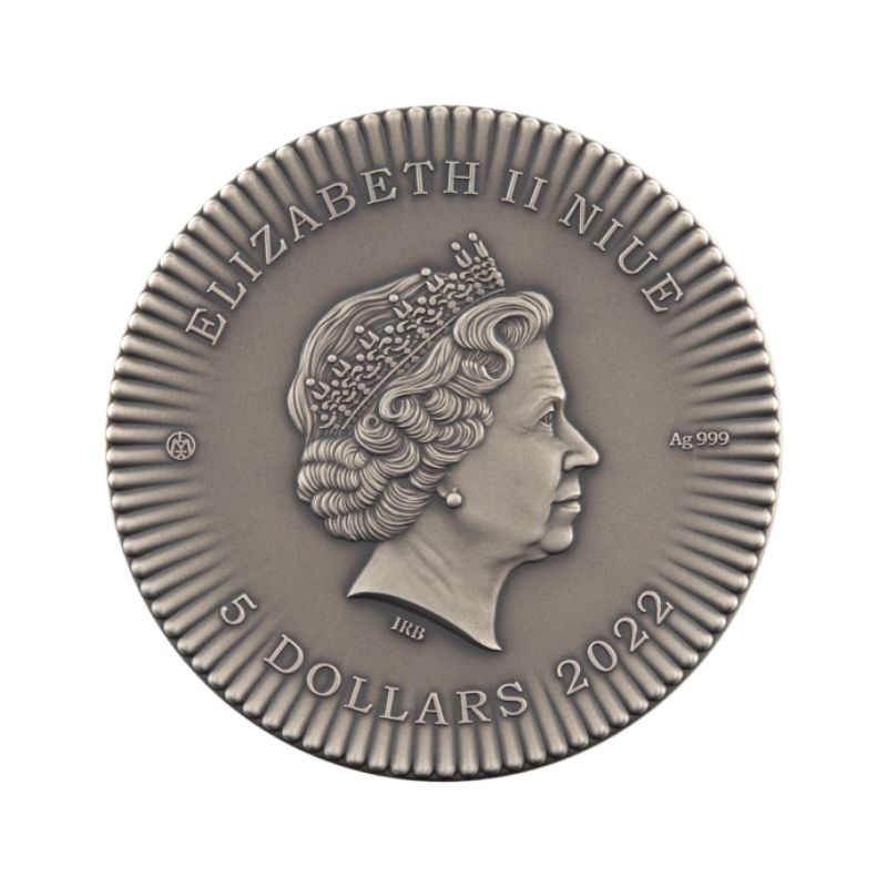 2022 Niue Women Elizabeth I 2oz Silver Antiqued Coin