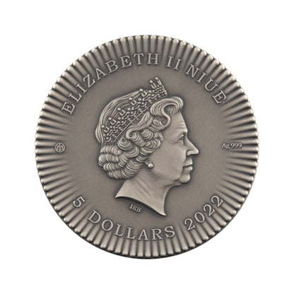 2022 Niue Women Elizabeth I 2oz Silver Antiqued Coin