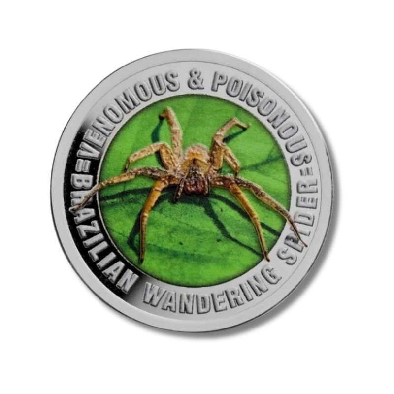 2022 Samoa Venomous & Poisonous Brazilian Wandering Spider .5oz Silver Colorized Coin NGC PF 69 UCAM