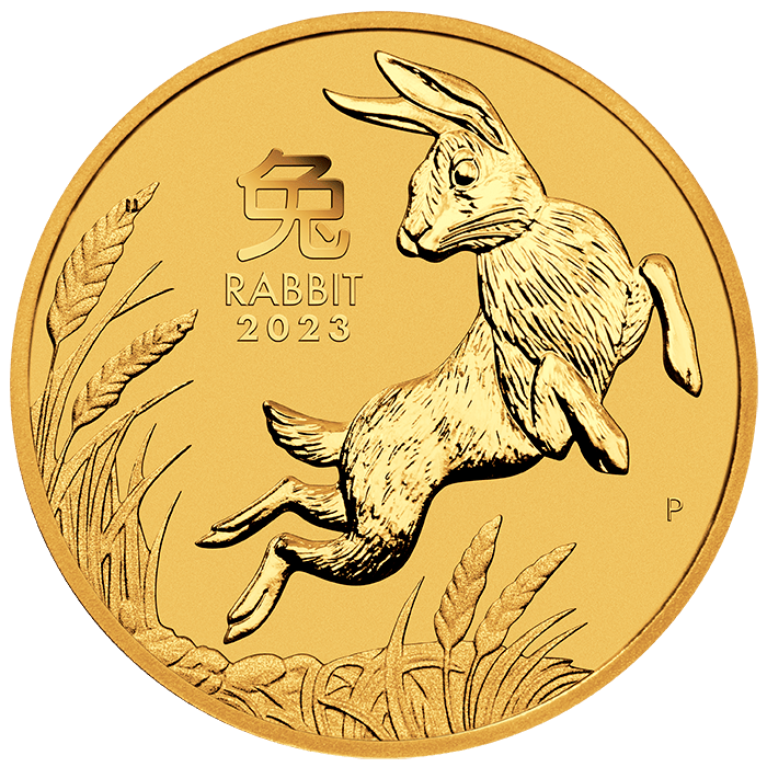 2023 1/2 oz Australia Lunar Series III Year of the Rabbit .9999 Gold BU Coin Captain’s Chest Bullion