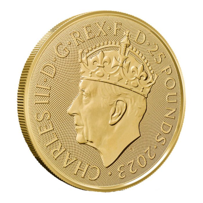 2023 1/4 oz Great Britain The Coronation of His Majesty King Charles III (Royal Cypher) .9999 Gold BU Coin Captain’s Chest Bullion