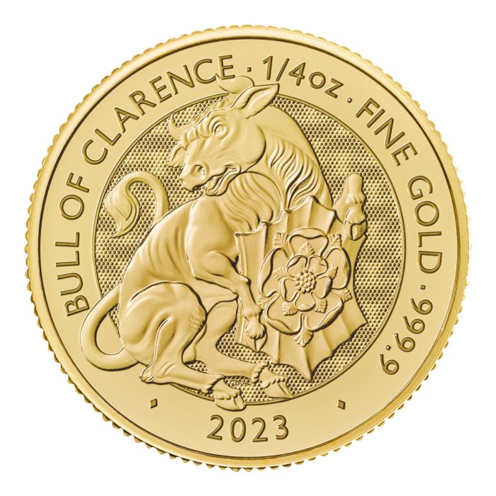 2023 1/4 oz Great Britain The Royal Tudor Beasts Series - The Bull of Clarence .9999 Gold Coin Captain’s Chest Bullion