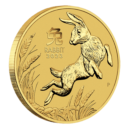 2023 1 oz Australia Lunar Series III  Year of the Rabbit .9999 Gold BU Coin (NGC MS70 First Day of Production) Captain’s Chest Bullion