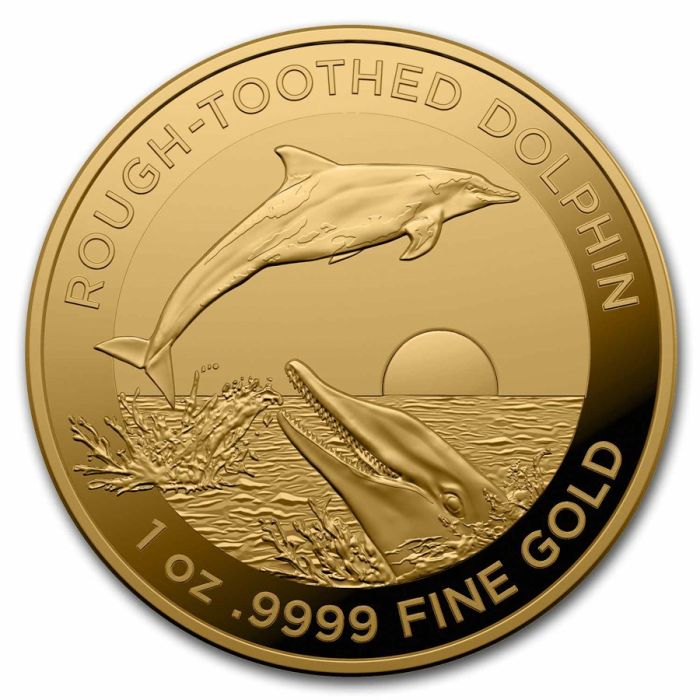 2023 1 oz Australia Rough Toothed Dolphin .9999 Gold Coin Captain’s Chest Bullion