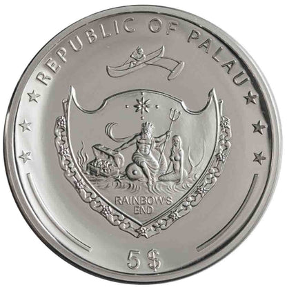 2023 1 oz Proof Palau Silver Year of the Rabbit Coin (High Relief, Box, CoA) Captain’s Chest Bullion