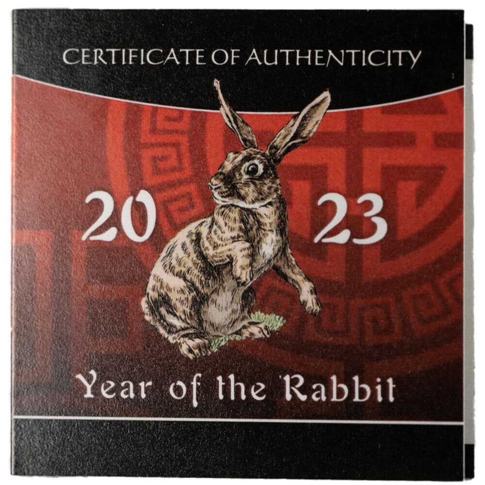 2023 1 oz Proof Palau Silver Year of the Rabbit Coin (High Relief, Box, CoA) Captain’s Chest Bullion