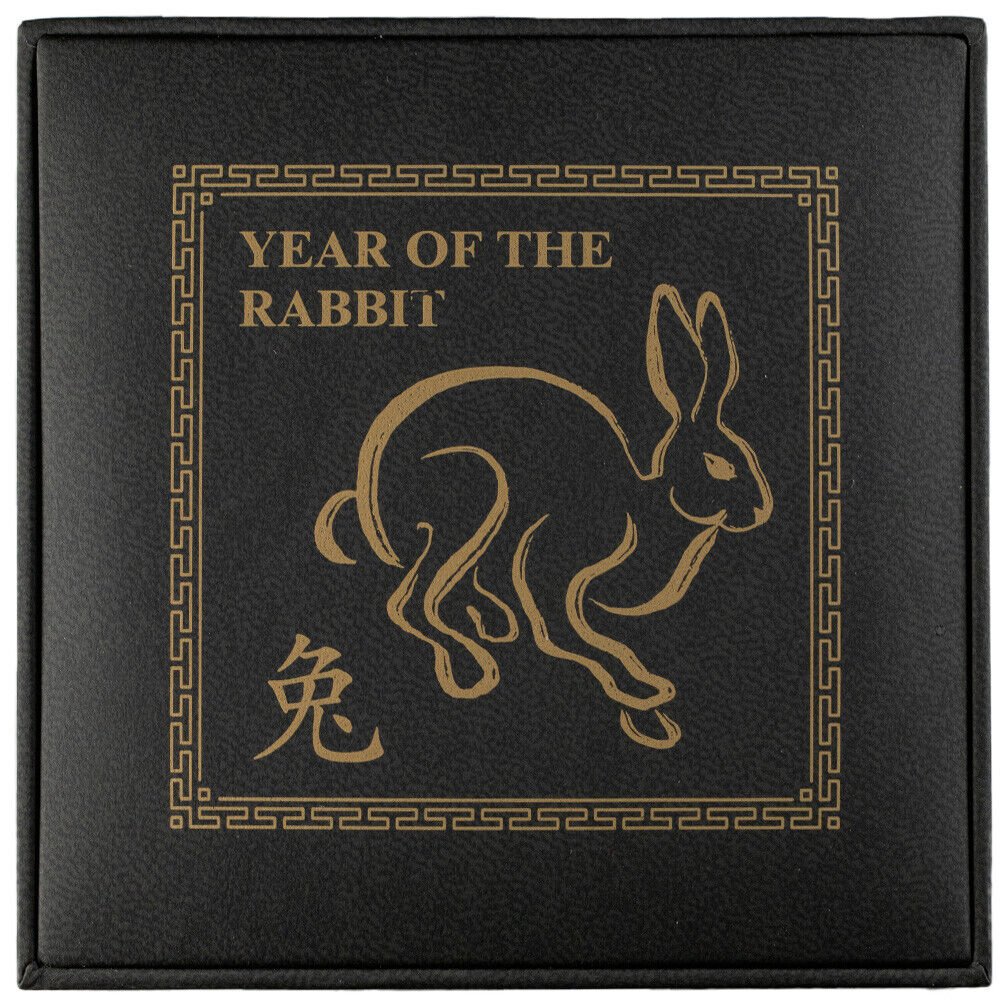 2023 1 oz Proof Palau Silver Year of the Rabbit Coin (High Relief, Box, CoA) Captain’s Chest Bullion