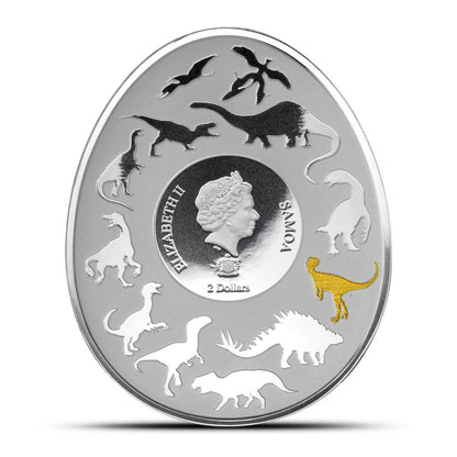 2023 1 oz Proof Samoa Silver Dinosaurs in Asia Therizinosaurus Coin (Box + CoA) Captain’s Chest Bullion