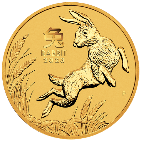 2023 2 oz Australia Lunar Series III  Year of the Rabbit .9999 Gold BU Coin