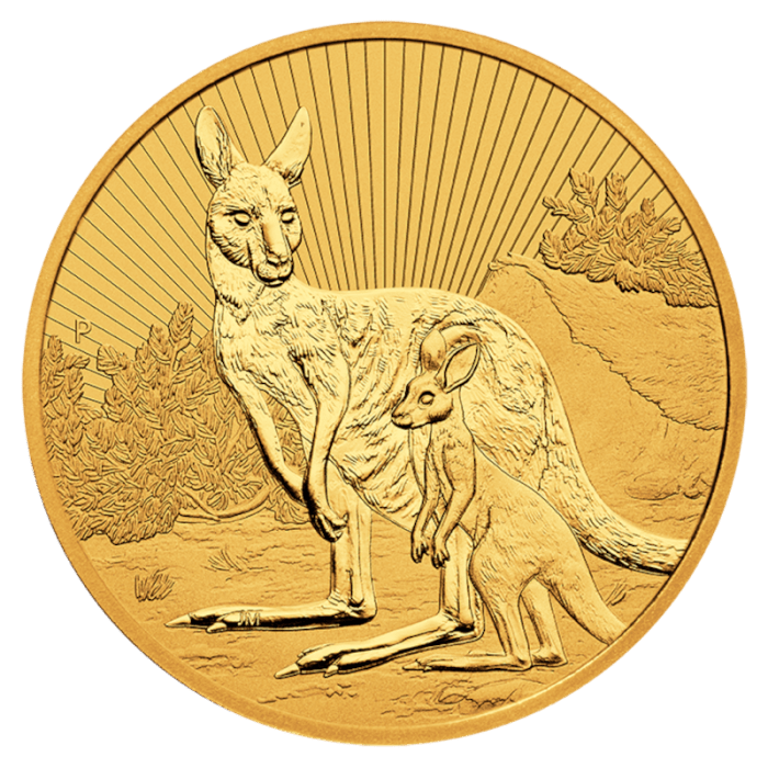 2023 2 oz Australia Mother and Baby  Kangaroo .9999 Gold BU Coin Captain’s Chest Bullion