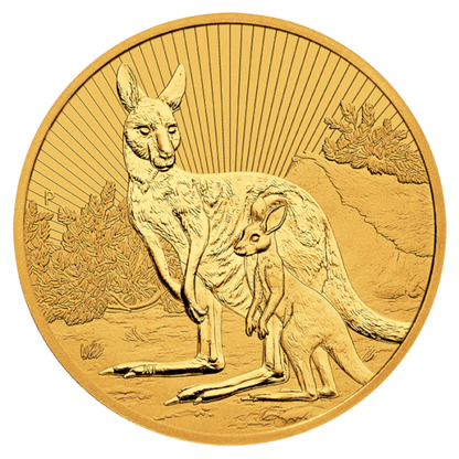 2023 2 oz Australia Mother and Baby  Kangaroo .9999 Gold BU Coin Captain’s Chest Bullion