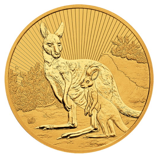 2023 2 oz Australia Mother and Baby  Kangaroo .9999 Gold BU Coin Captain’s Chest Bullion