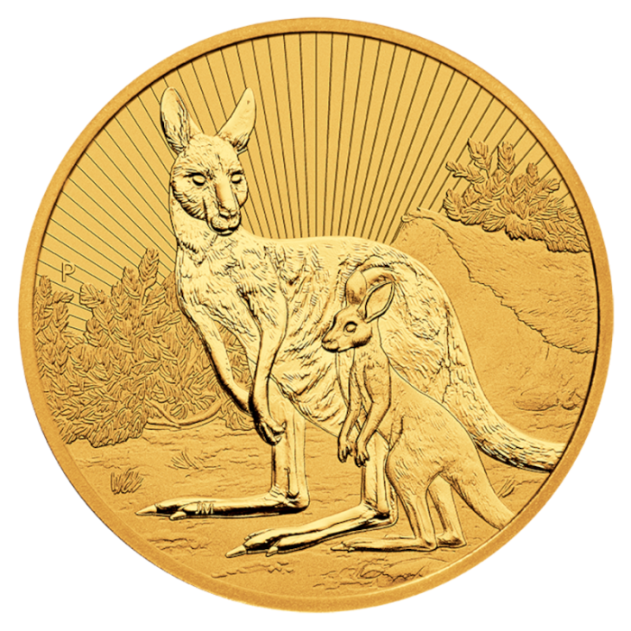 2023 2 oz Australia Mother and Baby  Kangaroo .9999 Gold BU Coin Captain’s Chest Bullion